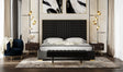 Eastern King Daystar - Modern Black Velvet andGold Bed - View Image 1