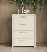 Florence - Modern Beige Leatherette + Gold Chest - View Image 1