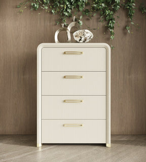 Florence - Modern Beige Leatherette + Gold Chest - View Image 1