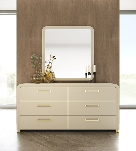 Florence Modern Beige Velvet & Leatherette Bedroom Set – VIG Furniture - sold by Home Elegance USA