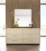Florence - Modern Beige Leatherette + Gold Dresser - View Image 1