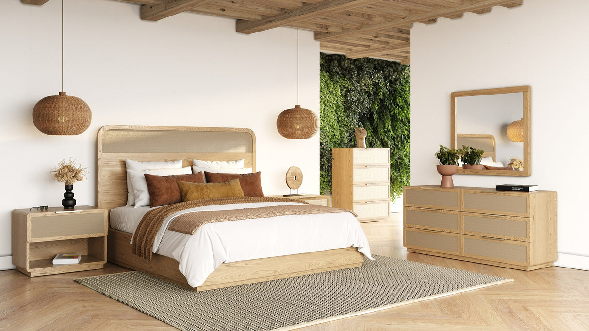 Gavin - Modern Natural Ash + Rattan Chest - View Image 1