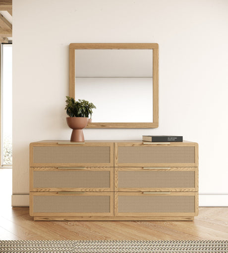 Gavin Modern Natural Ash & Rattan 4-Piece Bedroom Set – VIG Furniture - sold by Home Elegance USA