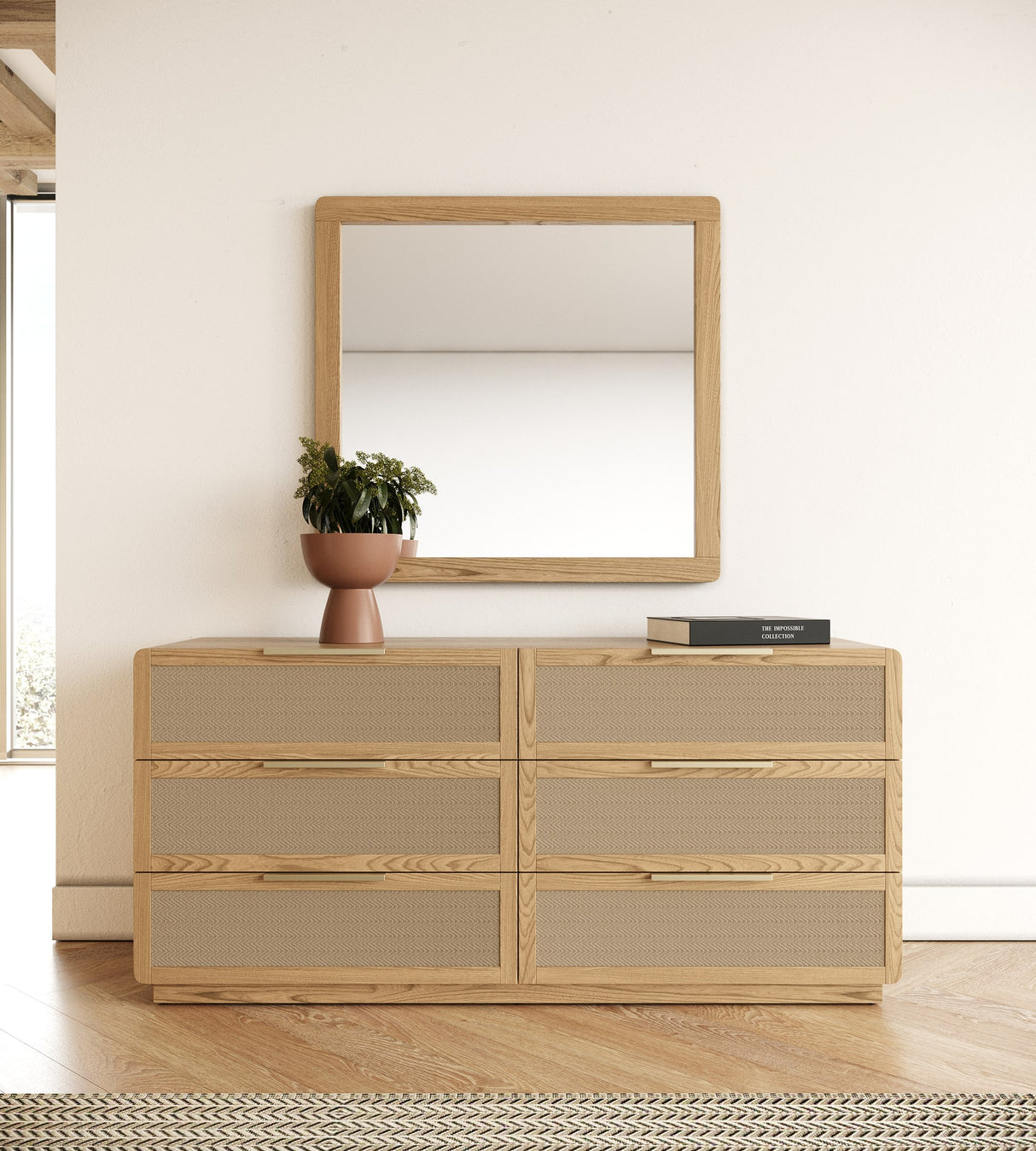 Gavin - Modern Natural Ash + Rattan Dresser - View Image 1