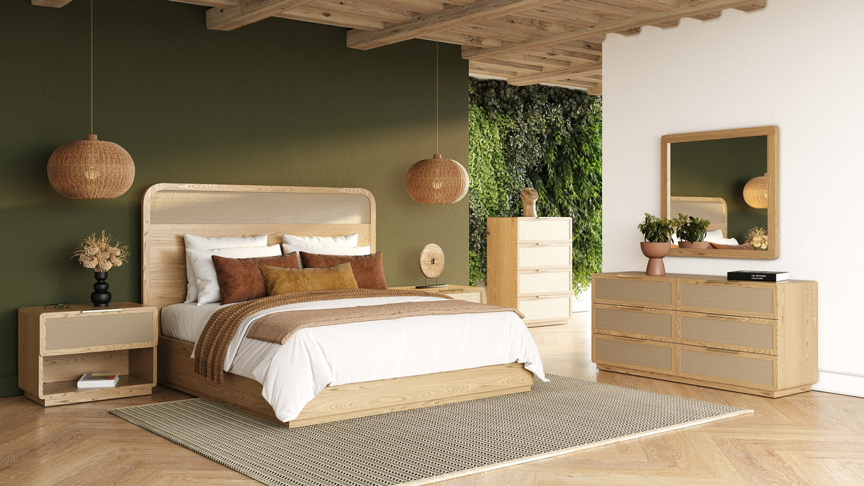 Gavin - Modern Natural Ash + Rattan Chest - View Image 1
