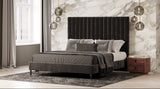 Eastern King Hemlock Modern Grey Velvet Bed - View Image 1