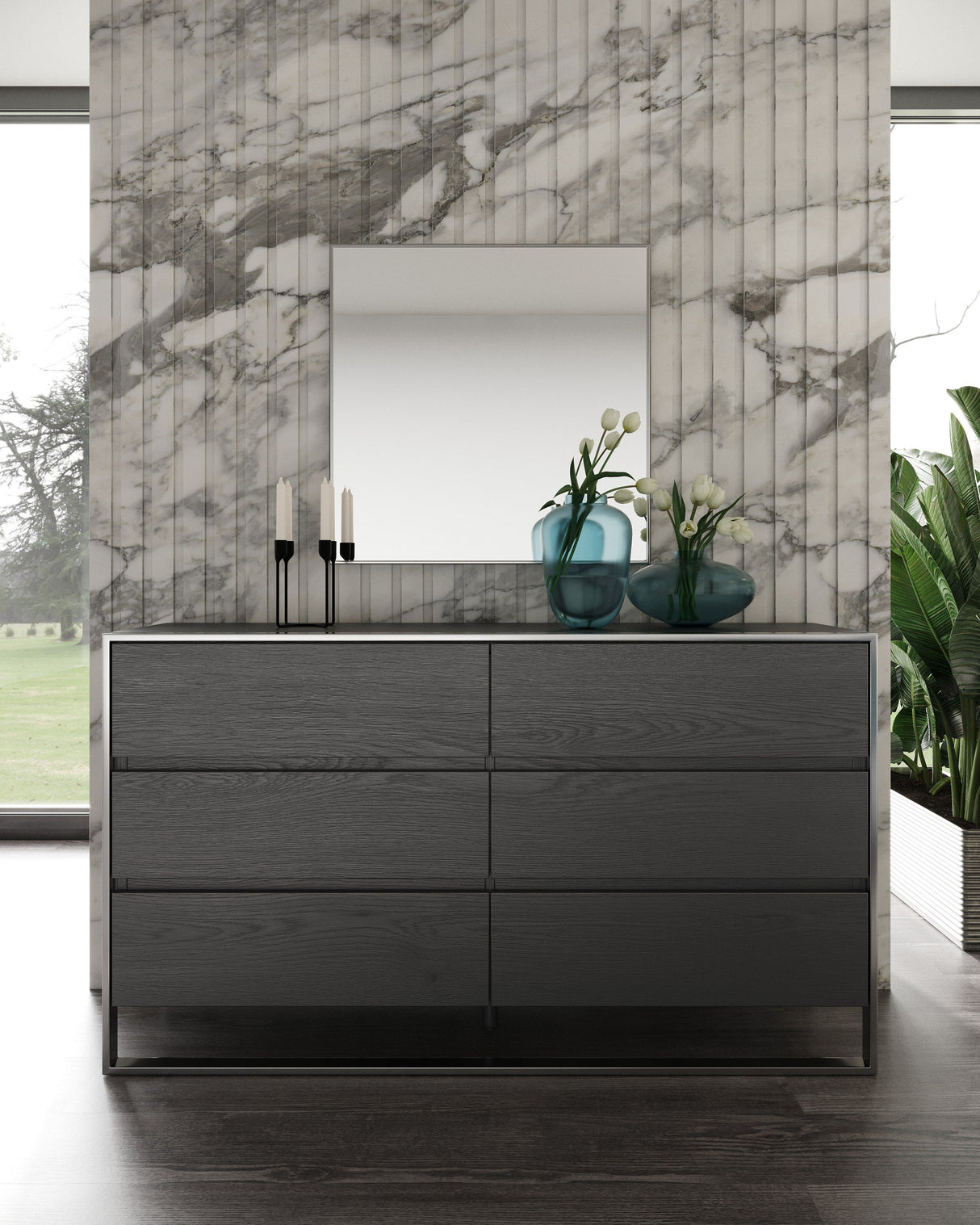 Nova Domus Asus Italian Modern Elm Grey Mirror Vgacasus-Mir-Gry