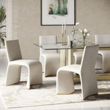 Modrest Kenda Contemporary Grey and Brushed Gold Dining Chair (Set of 2)