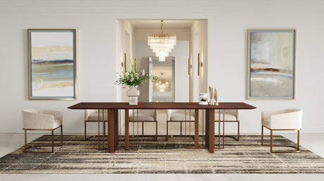 Modrest Livia - Modern Wenge & Gold Stainless Steel Dining Table