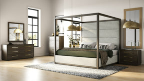 Manhattan - Contemporary Brown Oak and Gold Chest - View Image 1
