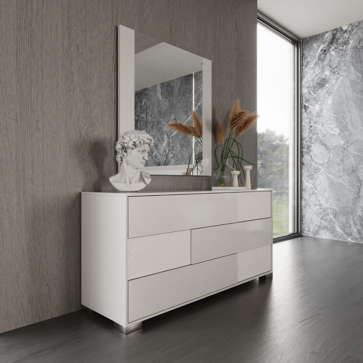 Modrest Monza - Italian Modern White Dresser