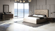 Moontide - Glam Beige Velvet and Brushed Brass EK Bedroom Set - View Image 1