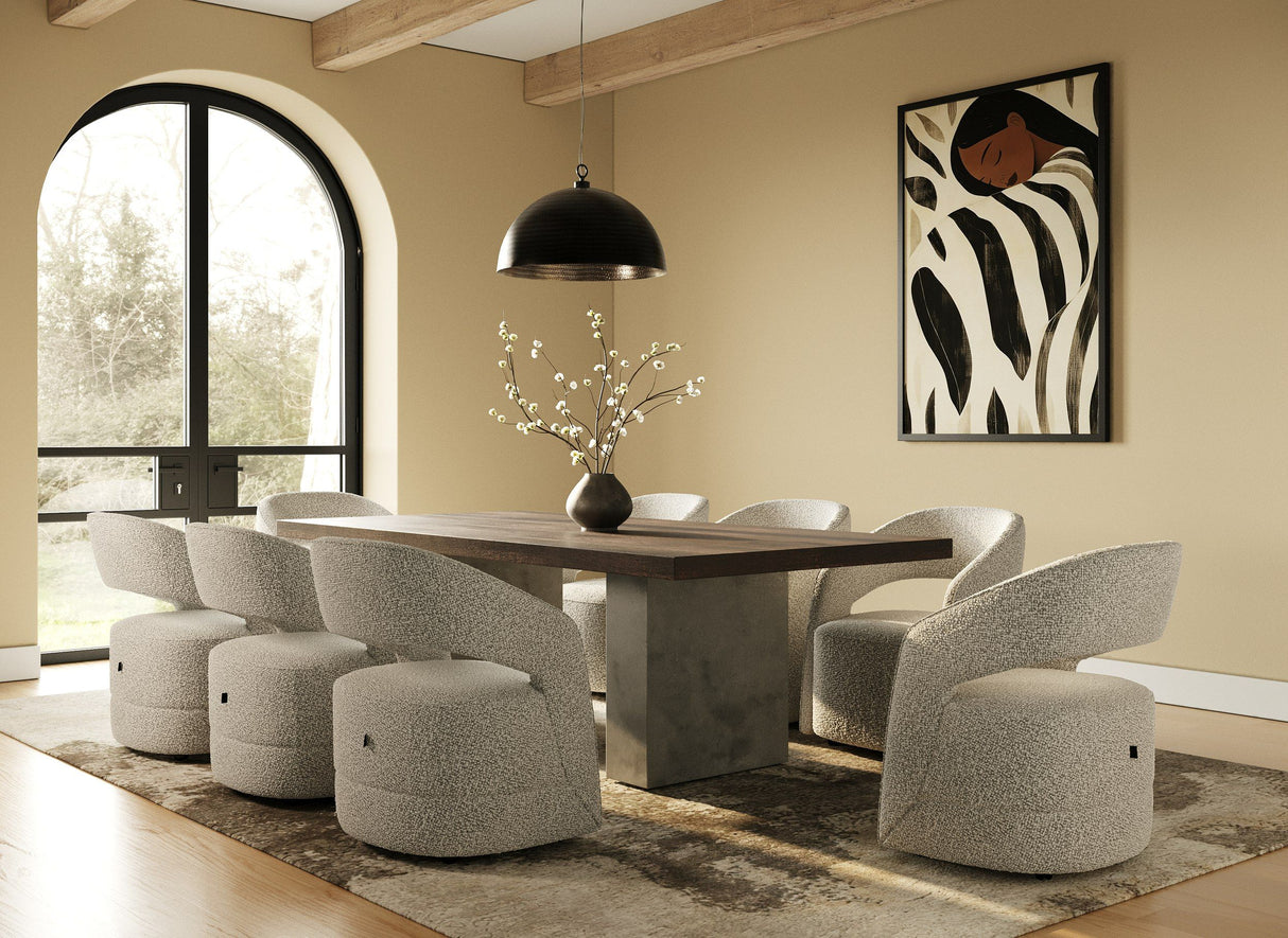 Modrest Renzo Modern Oak & Concrete 94" Dining Table