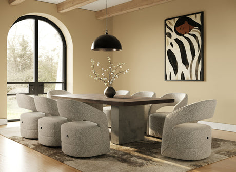 Modrest Renzo Modern Oak & Concrete 94" Dining Table