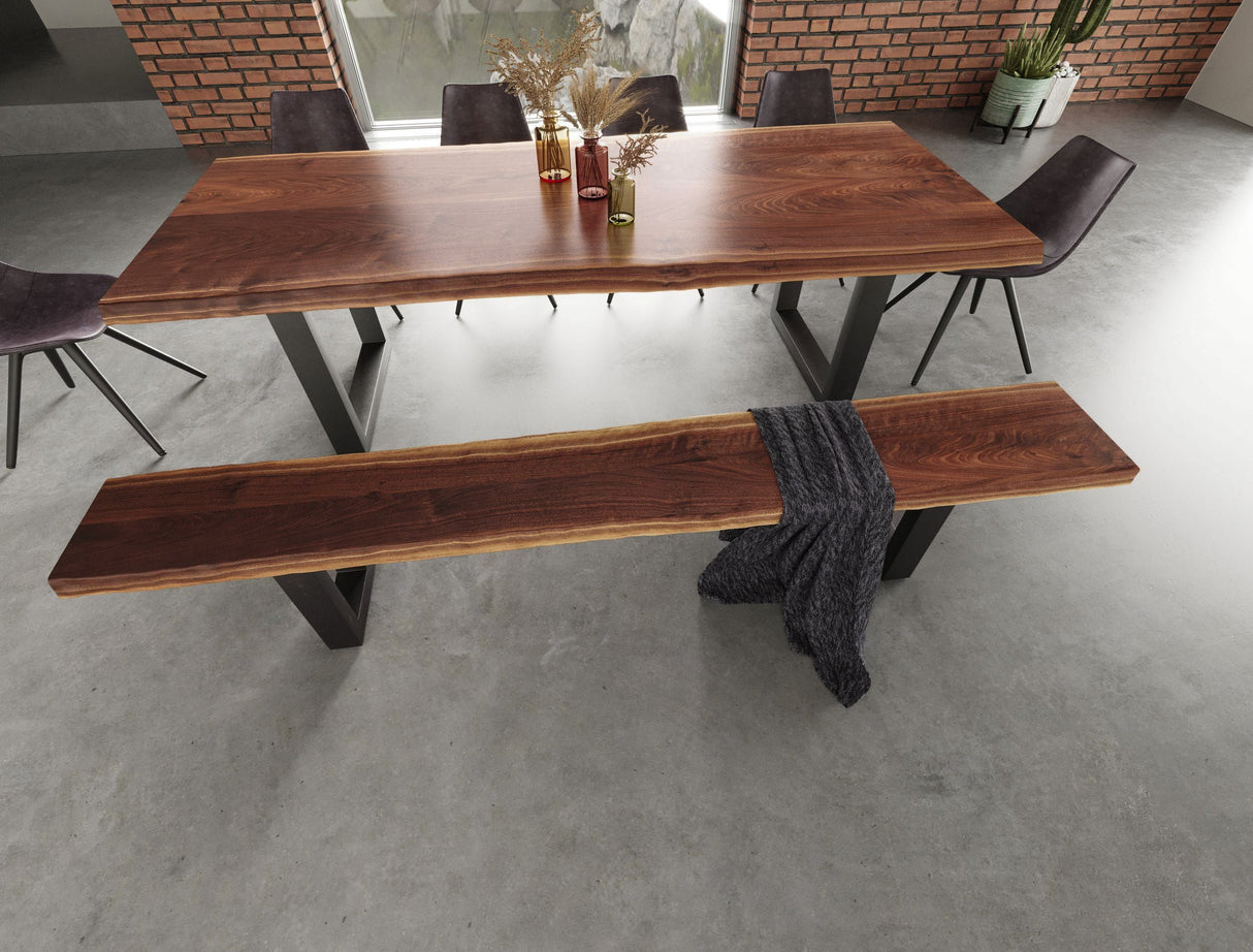Taylor Large 87" Modern Live Edge Wood Dining Table - View Image 1