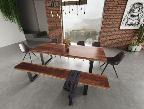 Taylor Large 87" Modern Live Edge Wood Dining Table - View Image 1