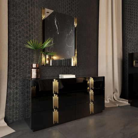 Token Modern Black & Gold Bedroom Set – VIG Furniture - sold by Home Elegance USA
