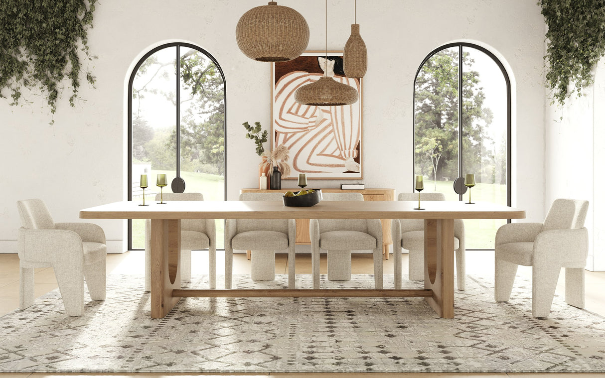 Walz - Modern Natural Oak Rectangular Dining Table - View Image 1