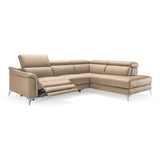 Lamod Italia Monte Carlo - Italian Modern Cappuccino Leather Right Facing Sectional Sofa