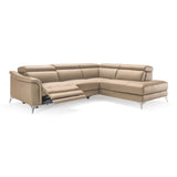 Lamod Italia Monte Carlo - Italian Modern Cappuccino Leather Right Facing Sectional Sofa
