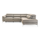 Italian Modern Grey Leather LAF Sectional Sofa | VIG
