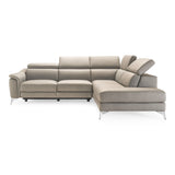 Italian Modern Grey Leather LAF Sectional Sofa | VIG