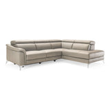 Italian Modern Grey Leather LAF Sectional Sofa | VIG