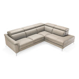 Italian Modern Grey Leather LAF Sectional Sofa | VIG