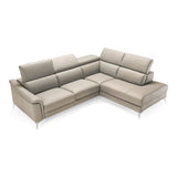 Italian Modern Grey Leather LAF Sectional Sofa | VIG