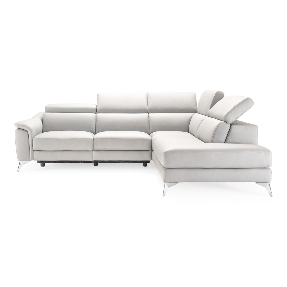 Lamod Italia Monte Carlo - Italian Modern White Leather Right Facing Sectional Sofa