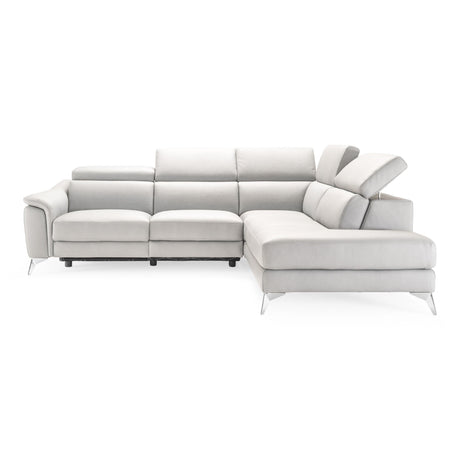 Lamod Italia Monte Carlo - Italian Modern White Leather Right Facing Sectional Sofa