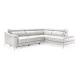Lamod Italia Monte Carlo - Italian Modern White Leather Right Facing Sectional Sofa