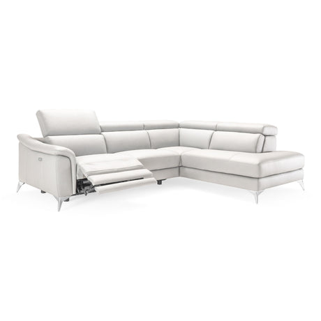 Lamod Italia Monte Carlo - Italian Modern White Leather Right Facing Sectional Sofa