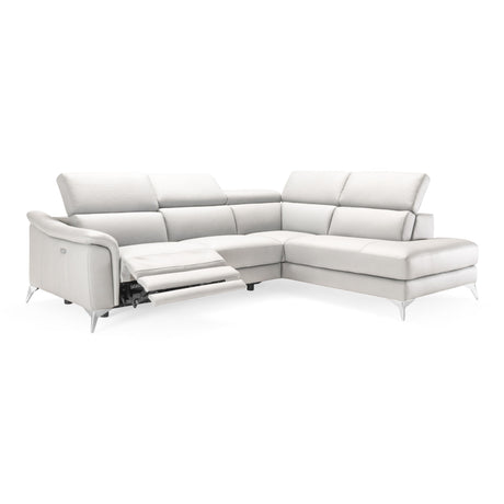 Lamod Italia Monte Carlo - Italian Modern White Leather Right Facing Sectional Sofa