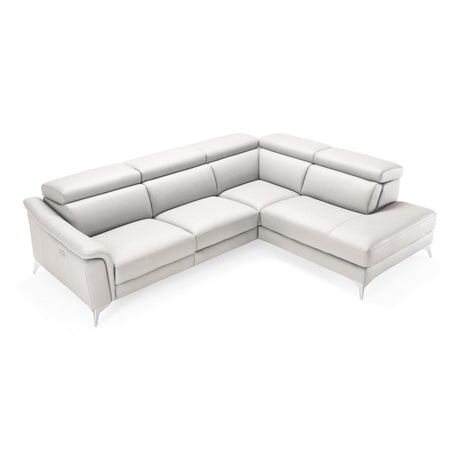 Lamod Italia Monte Carlo - Italian Modern White Leather Right Facing Sectional Sofa