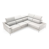Lamod Italia Monte Carlo - Italian Modern White Leather Right Facing Sectional Sofa