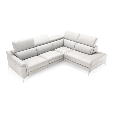Lamod Italia Monte Carlo - Italian Modern White Leather Right Facing Sectional Sofa