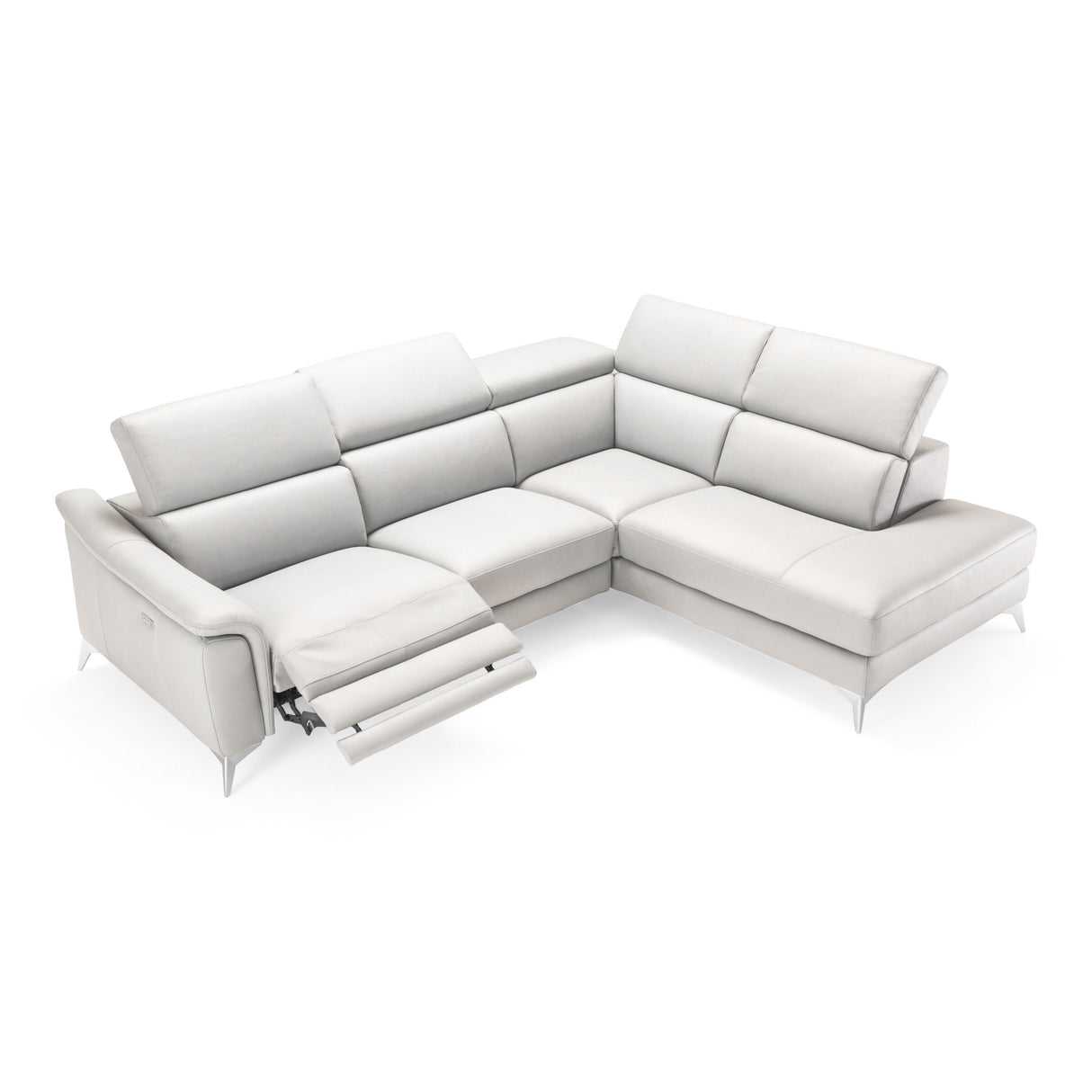 Lamod Italia Monte Carlo - Italian Modern White Leather Right Facing Sectional Sofa
