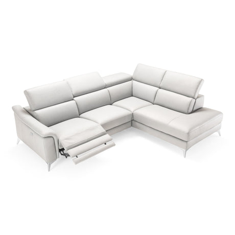 Lamod Italia Monte Carlo - Italian Modern White Leather Right Facing Sectional Sofa