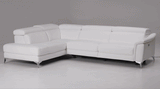Lamod Italian Monte Carlo Modern White Leather Left Facing Sectional | VIG