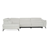 Lamod Italian Monte Carlo Modern White Leather Left Facing Sectional | VIG
