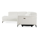 Lamod Italian Monte Carlo Modern White Leather Left Facing Sectional | VIG