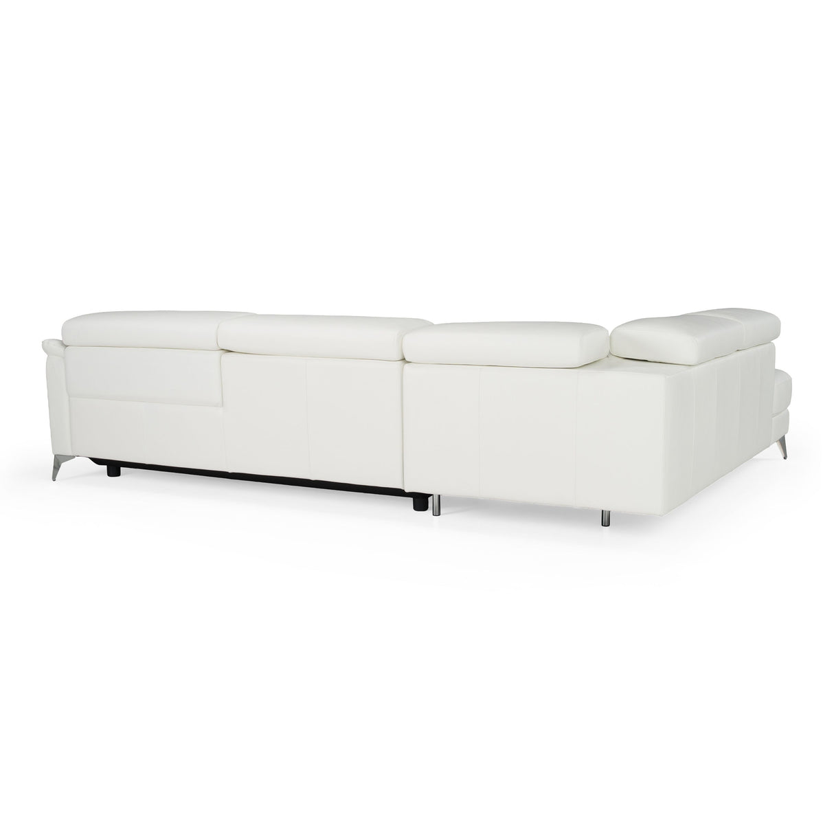 Lamod Italian Monte Carlo Modern White Leather Left Facing Sectional | VIG