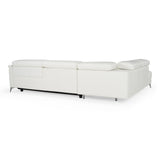 Lamod Italian Monte Carlo Modern White Leather Left Facing Sectional | VIG
