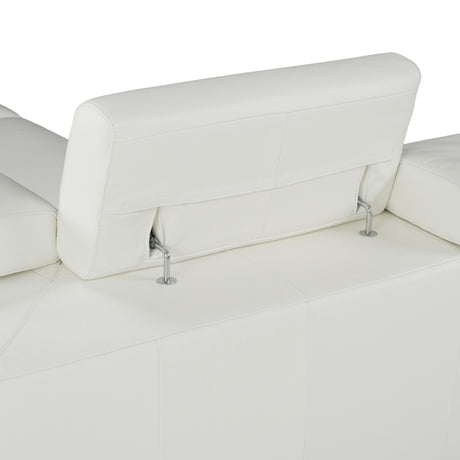Lamod Italian Monte Carlo Modern White Leather Left Facing Sectional | VIG