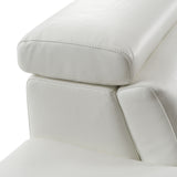 Lamod Italian Monte Carlo Modern White Leather Left Facing Sectional | VIG