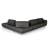 LaMod Italia Mood Italian Grey Leather Right-Facing Sectional Sofa – Contemporary Luxury