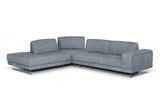 Lamod Italia Mood Contemporary Blue Leather Left Facing Sectional