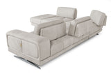 Lamod Italia Mood - Contemporary Light Grey Leather Left Facing Sectional