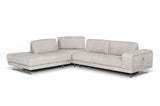 Lamod Italia Mood - Contemporary Light Grey Leather Left Facing Sectional